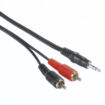 Audio-Kabel Hama 00205107 5m 3,5mm 2x Cinch Stecker Schwarz Rot