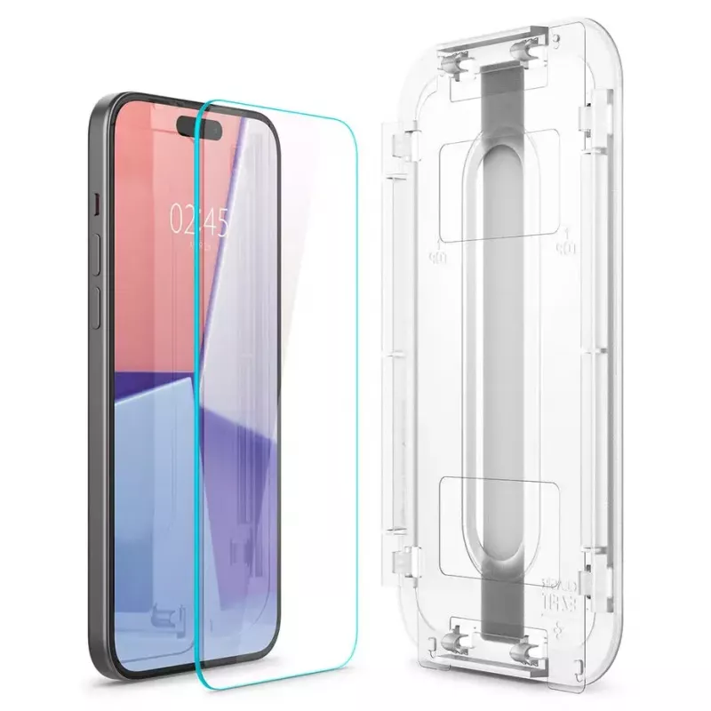 Spigen iPhone 15 Glas.tR EZ Fit Displayschutz aus gehärtetem Glas Transparent