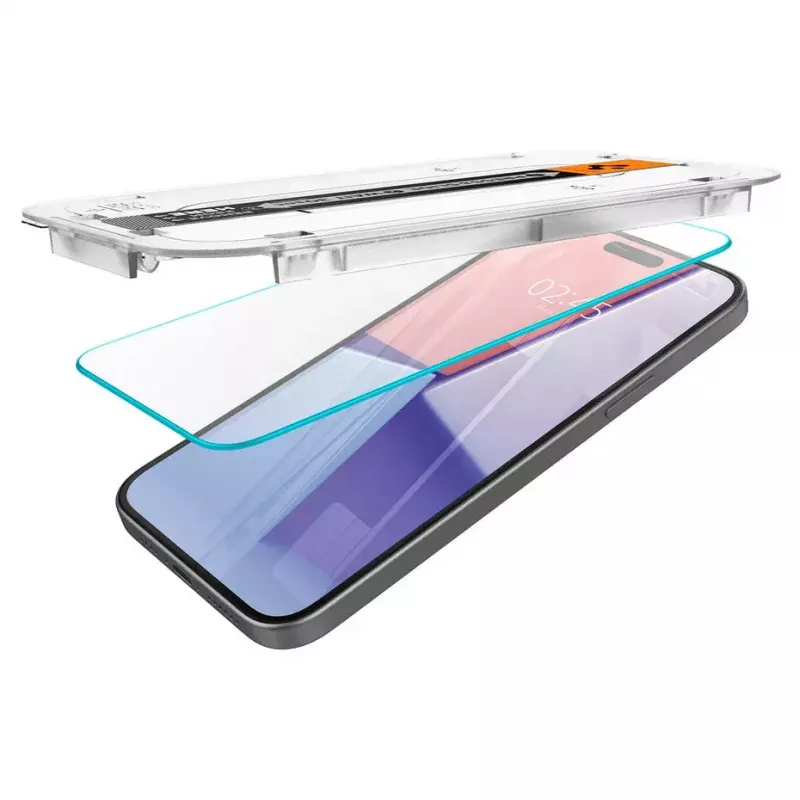 Spigen iPhone 15 Glas.tR EZ Fit Displayschutz aus gehärtetem Glas Transparent