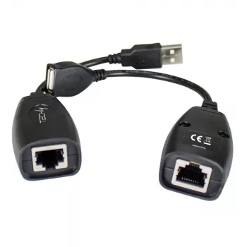 Techly IUSB-EXTENDTY5 Kabeladapter USB auf RJ-45 Schwarz