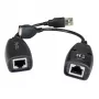 Techly IUSB-EXTENDTY5 Kabeladapter USB auf RJ-45 Schwarz