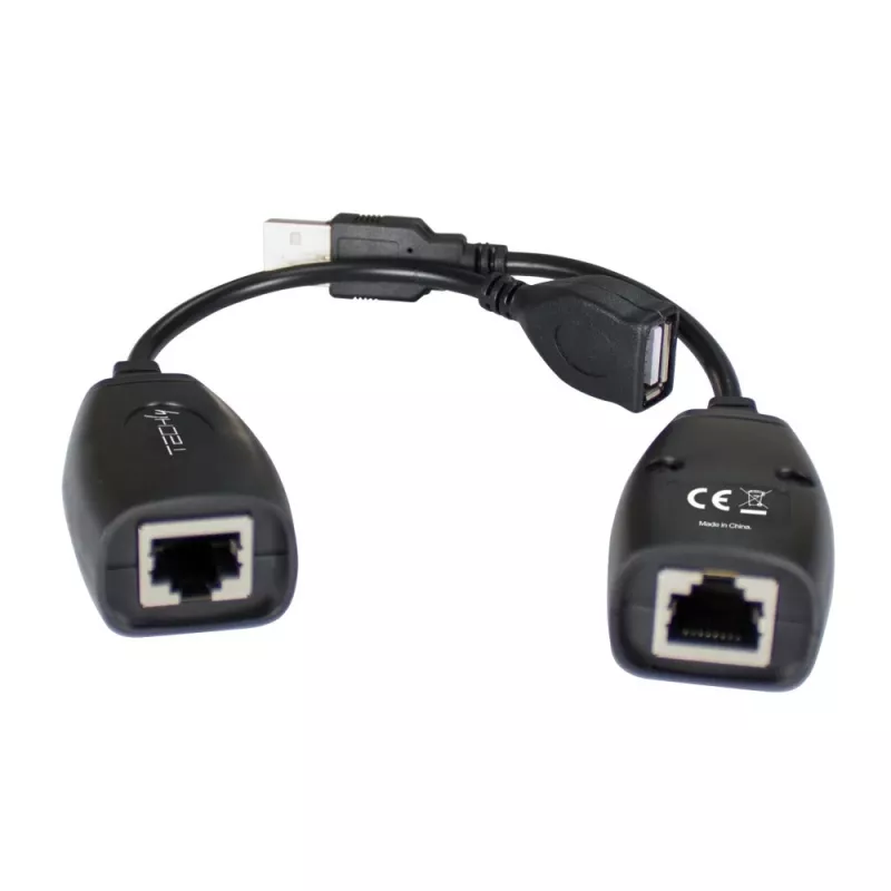 Techly IUSB-EXTENDTY5 Kabeladapter USB auf RJ-45 Schwarz