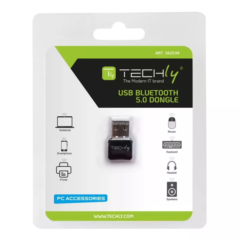 USB-Empfänger Techly IDATA USB-BLT5 für Maus Tastatur beliebige Marke