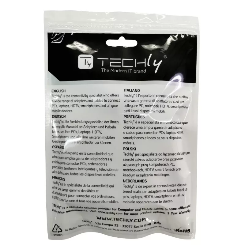 Techly Kabeladapter Konverter HDMI zu VGA Schwarz 0,1 m 1920x1200 60 Hz