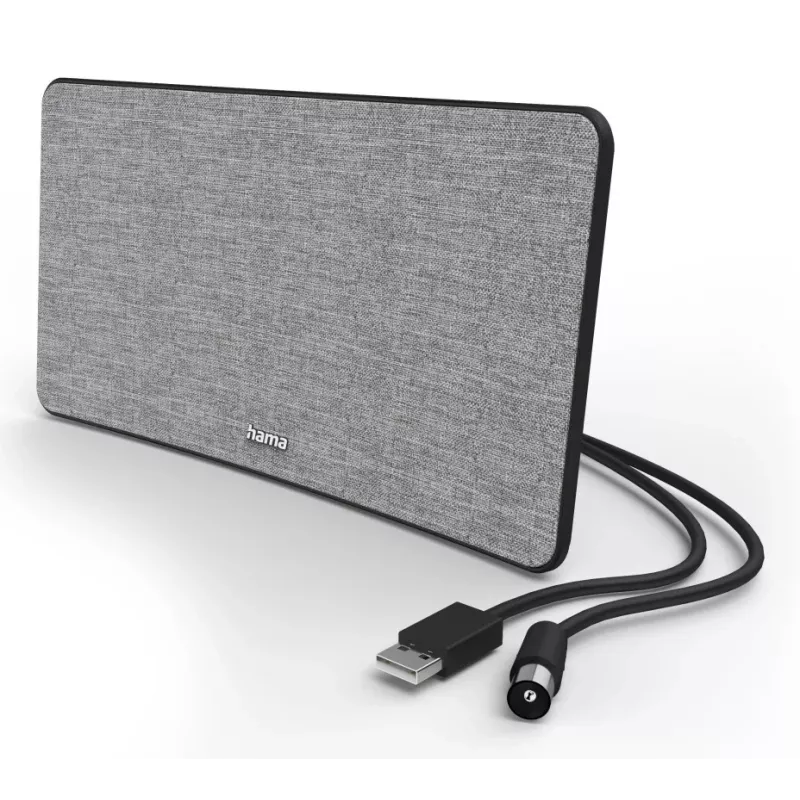 Indoor-TV-Antenne Hama Fabric Design schwarz grau USB 2 m