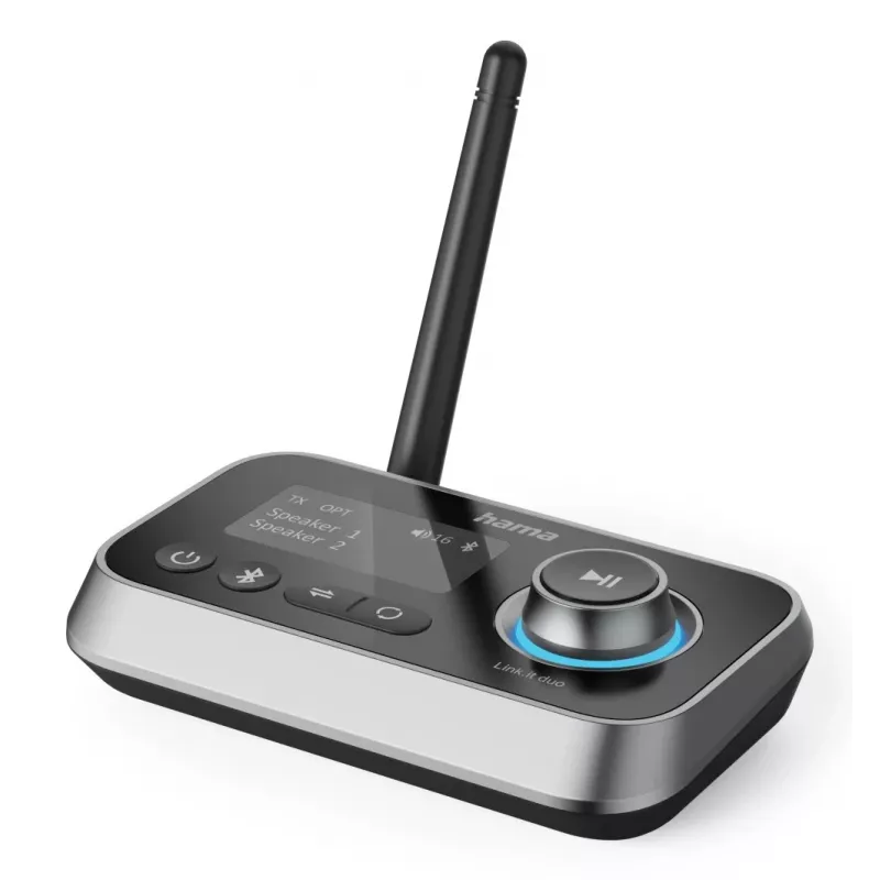 Drahtloser Audio-Transmitter/-Receiver HAMA Link.it duo 3,5 mm, Bluetooth, 10 m Reichweite, USB-betrieben, schwarz
