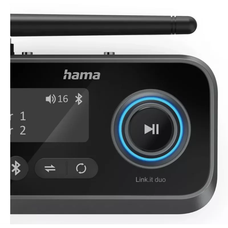 Drahtloser Audio-Transmitter/-Receiver HAMA Link.it duo 3,5 mm, Bluetooth, 10 m Reichweite, USB-betrieben, schwarz