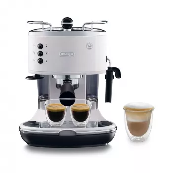 Espressomaschine De’Longhi ECO 311.W — manuell 15 bar, 1,4 L Wassertank, 2 Tassen, Warmhaltefunktion, Tischgerät