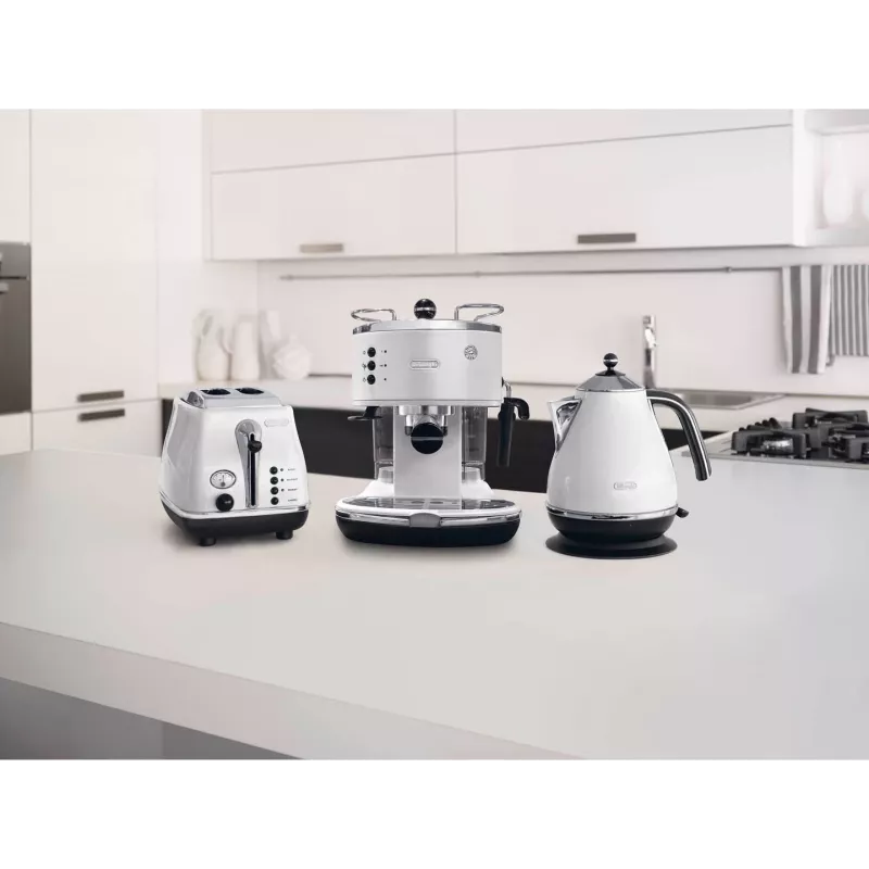 Espressomaschine De’Longhi ECO 311.W — manuell 15 bar, 1,4 L Wassertank, 2 Tassen, Warmhaltefunktion, Tischgerät