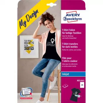 Kleidertransfer Avery MD1003 Inkjet Weiß 210x297mm 4 Stück