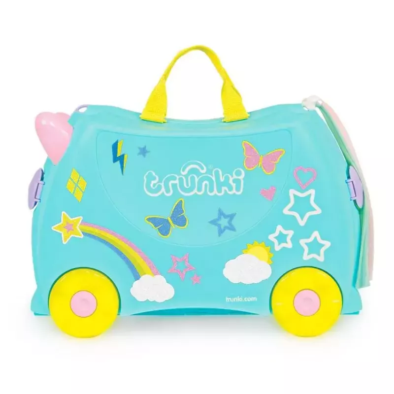 Koffer Trunki Una das Einhorn 4 Räder 18 L Pink Türkis Gelb