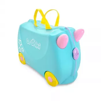 Koffer Trunki Una das Einhorn 4 Räder 18 L Pink Türkis Gelb