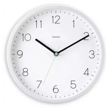 Wanduhr HAMA Menorca, analog, Ø 25 cm, weiß