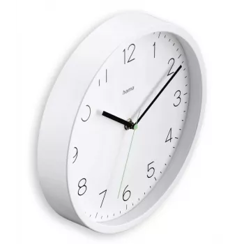 Wanduhr HAMA Menorca, analog, Ø 25 cm, weiß