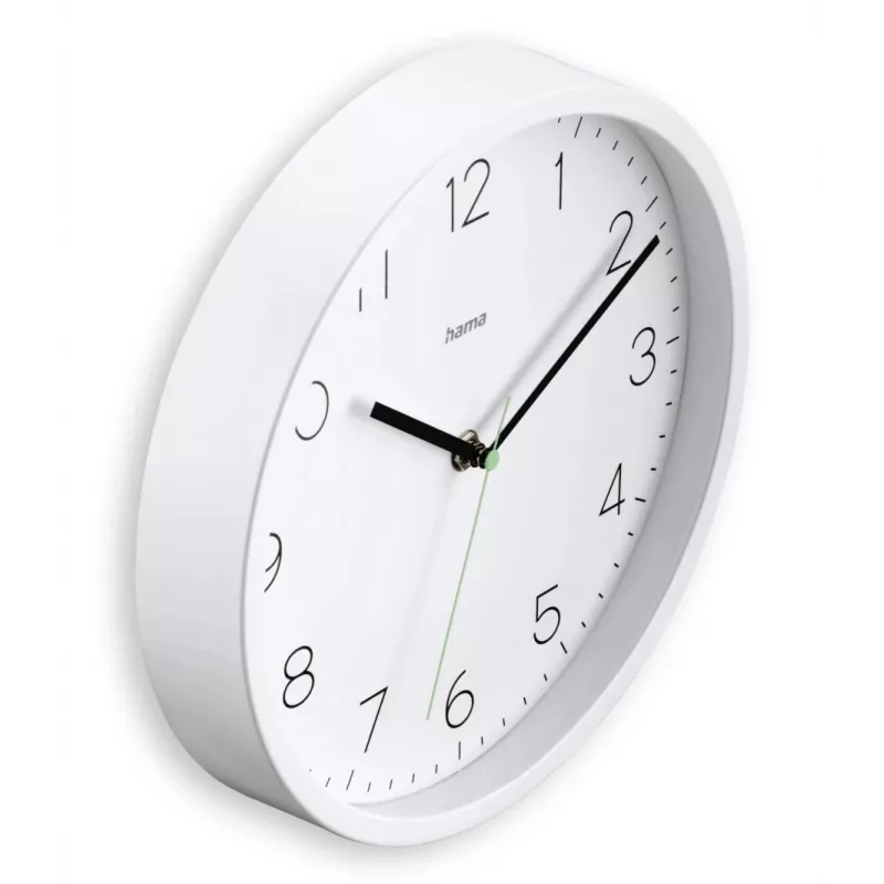 Wanduhr HAMA Menorca, analog, Ø 25 cm, weiß