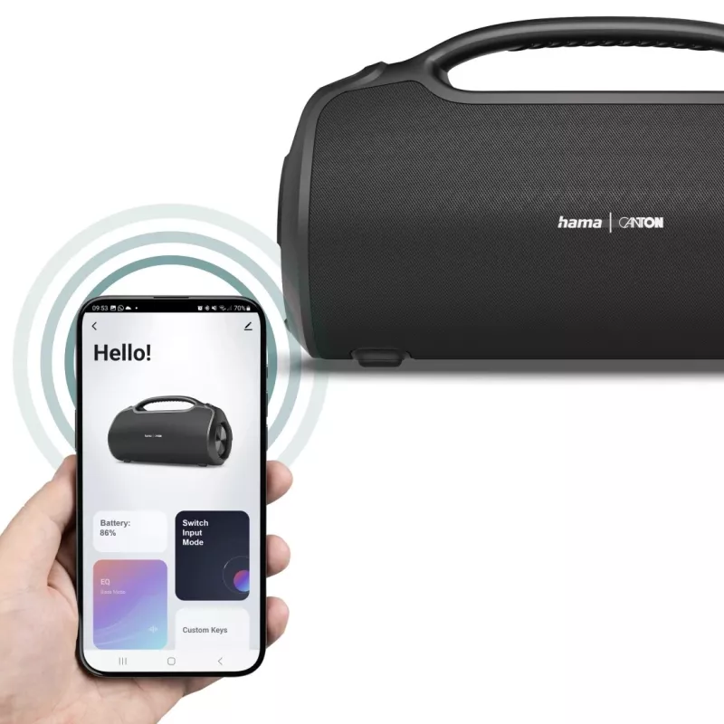 Partylautsprecher HAMA UltiMate Pro 120 W, kabellos Bluetooth, wasserdicht, eingebauter Akku, USB-C-Ladung