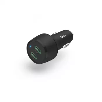 Auto-Ladegerät Hama 00201632 Schnellladen 2 USB Type-C Anschlüsse Schwarz