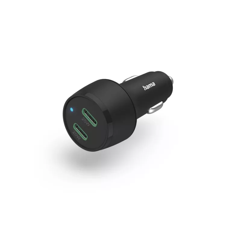 Auto-Ladegerät Hama 00201632 Schnellladen 2 USB Type-C Anschlüsse Schwarz