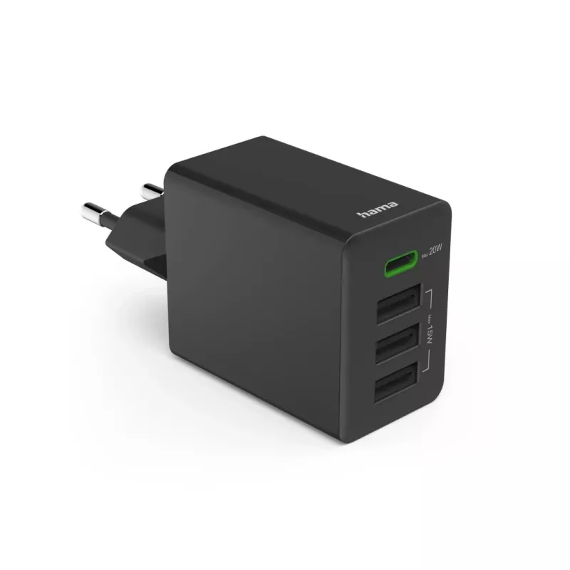 Hama 00201990 mobiles Ladegerät Headset, Powerbank, Smartphone, Tablet Schwarz AC Schnellladung Indoor