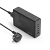 Ladestation HAMA 201977, 240W gesamt, 4× USB-C, 1× USB-A, schwarz