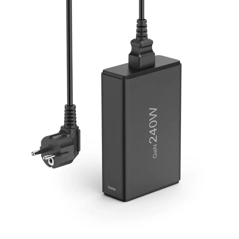 Ladestation HAMA 201977, 240W gesamt, 4× USB-C, 1× USB-A, schwarz
