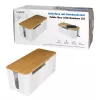 Stromverteilerabdeckung LogiLink KAB0075 Bambusdeckel Weiß