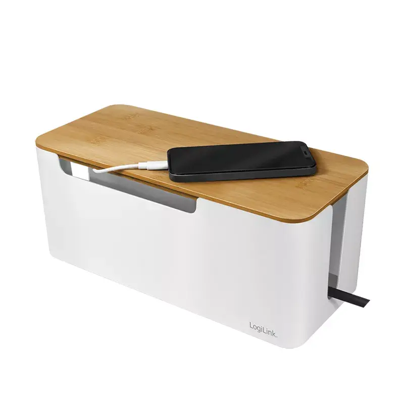 Stromverteilerabdeckung LogiLink KAB0075 Bambusdeckel Weiß
