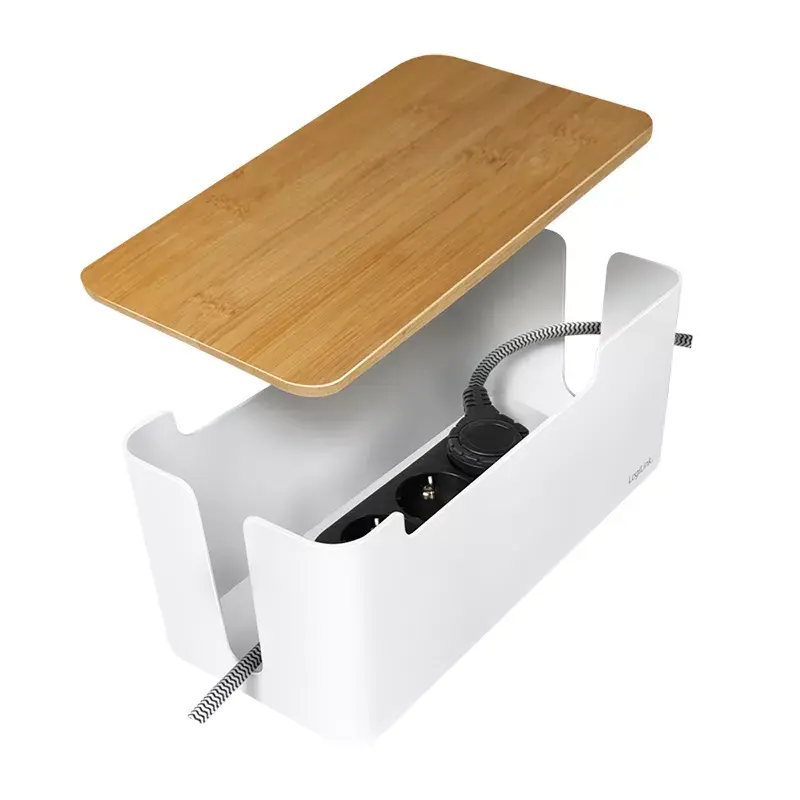 Stromverteilerabdeckung LogiLink KAB0075 Bambusdeckel Weiß