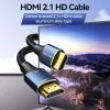 HDMI-Kabel Vention 8K 48Gbps HDMI 2.1 Baumwollumflochtenes Stecker-Stecker-Kabel 1 m Blau Aluminium