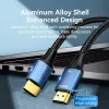 HDMI-Kabel Vention 8K 48Gbps HDMI 2.1 Baumwollumflochtenes Stecker-Stecker-Kabel 1 m Blau Aluminium