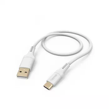 Hama Flexibles USB-Kabel USB 2.0 1,5 m USB A USB C Weiß