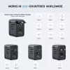 Reiseadapter UNITEK P1122ABK01 Universal Schwarz Typ C G I
