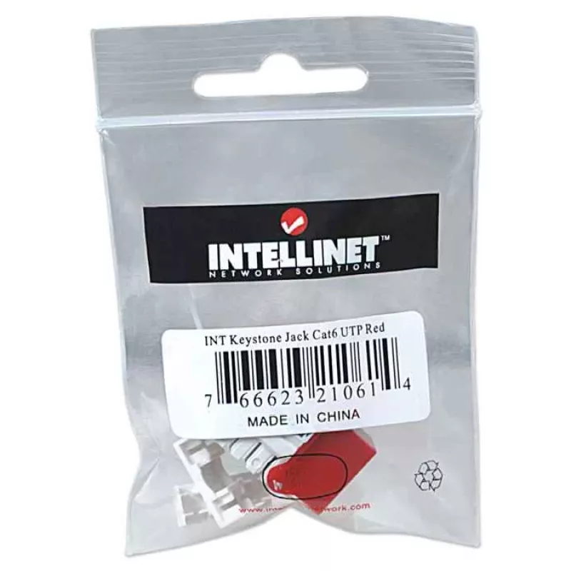 Intellinet Keystone Jack, Cat6, UTP, LSA, Rot