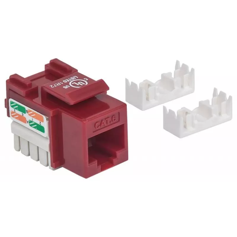 Intellinet Keystone Jack, Cat6, UTP, LSA, Rot