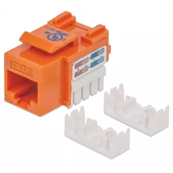 Intellinet Keystone Jack, Cat6, UTP, Punch-down, Orange