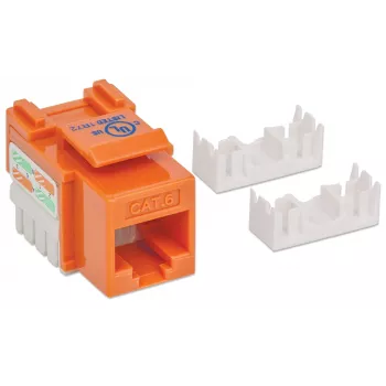 Intellinet Keystone Jack, Cat6, UTP, Punch-down, Orange