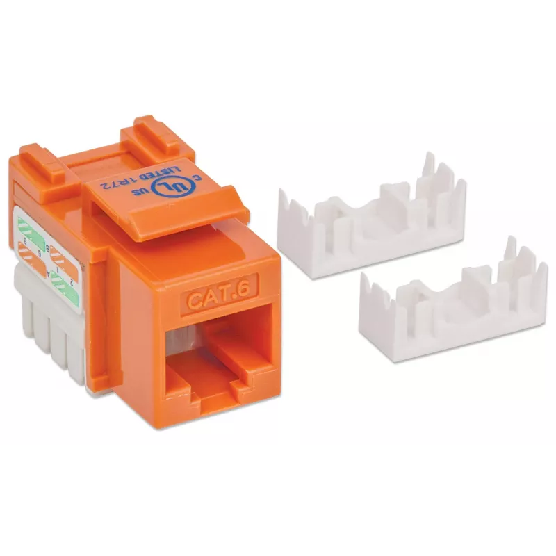 Intellinet Keystone Jack, Cat6, UTP, Punch-down, Orange