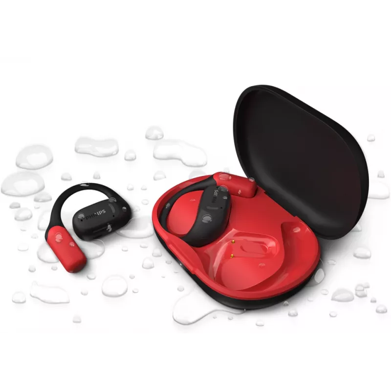 Philips 6000 series TAA6709BK/00 Kopfhörer/Headset True Wireless Stereo (TWS) Ear-Hook Sport Bluetooth Schwarz, Rot