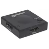 Manhattan HDMI Switch 2-Port, 1080p, verbindet 2 HDMI-Quellen mit 1 Anzeige, automatische und manuelle Umschaltung (per Taste), keine externe Stromversorgung erforderlich, Schwarz, drei Jahre Garantie