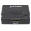 Manhattan HDMI Switch 2-Port, 1080p, verbindet 2 HDMI-Quellen mit 1 Anzeige, automatische und manuelle Umschaltung (per Taste), keine externe Stromversorgung erforderlich, Schwarz, drei Jahre Garantie