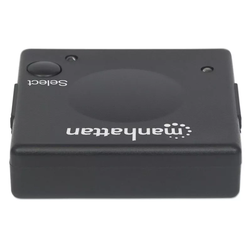 Manhattan HDMI Switch 2-Port, 1080p, verbindet 2 HDMI-Quellen mit 1 Anzeige, automatische und manuelle Umschaltung (per Taste), keine externe Stromversorgung erforderlich, Schwarz, drei Jahre Garantie