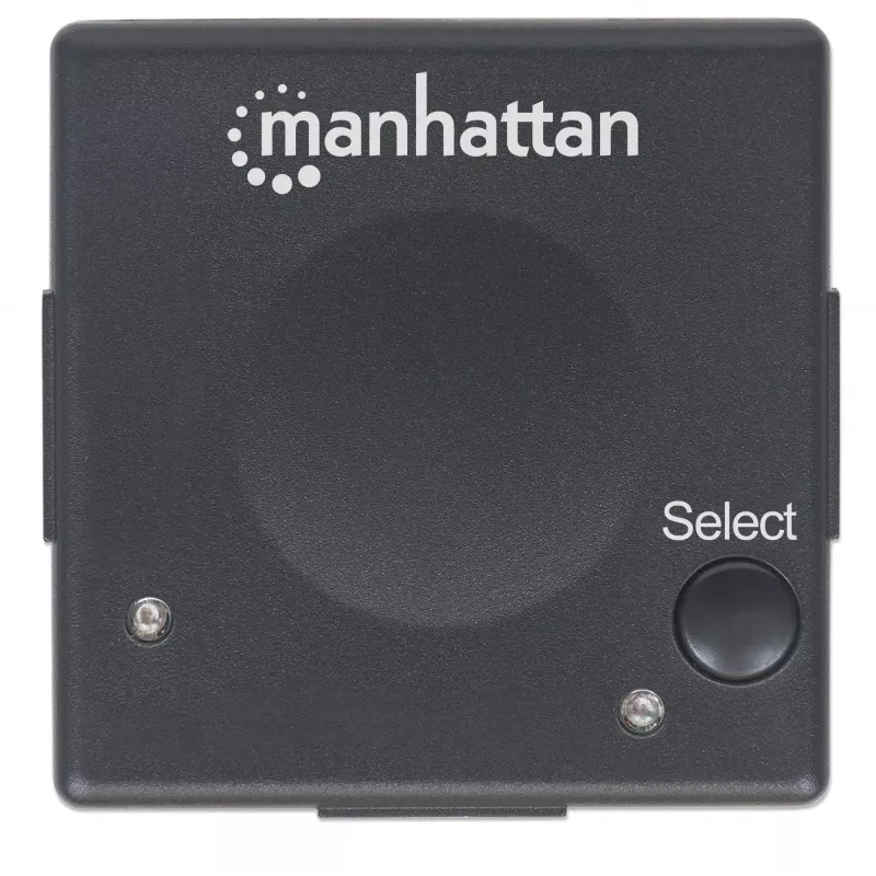 Manhattan HDMI Switch 2-Port, 1080p, verbindet 2 HDMI-Quellen mit 1 Anzeige, automatische und manuelle Umschaltung (per Taste), keine externe Stromversorgung erforderlich, Schwarz, drei Jahre Garantie
