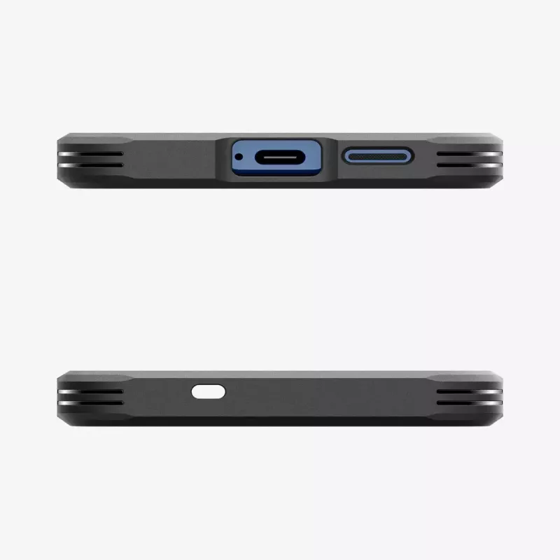 Spigen Galaxy S25 Hülle Tough Armor AI Schwarz Cover mit Tischständer