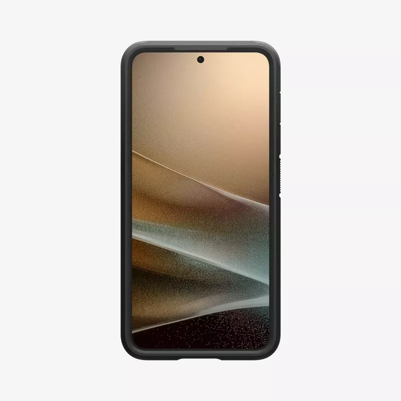Spigen Galaxy S25 Hülle Tough Armor AI Schwarz Cover mit Tischständer