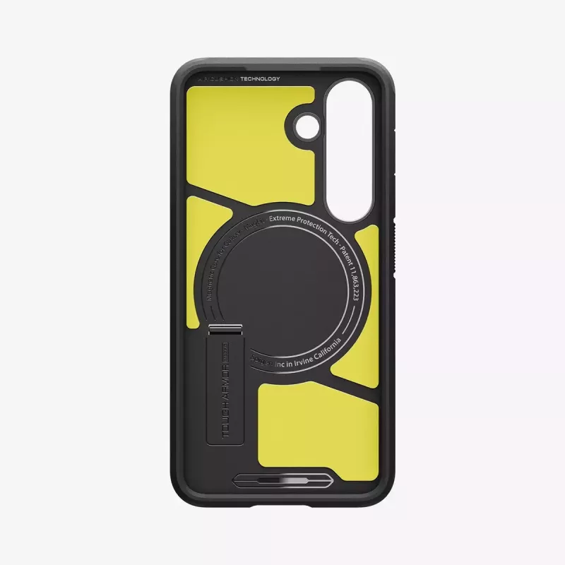 Spigen Galaxy S25 Hülle Tough Armor AI Schwarz Cover mit Tischständer