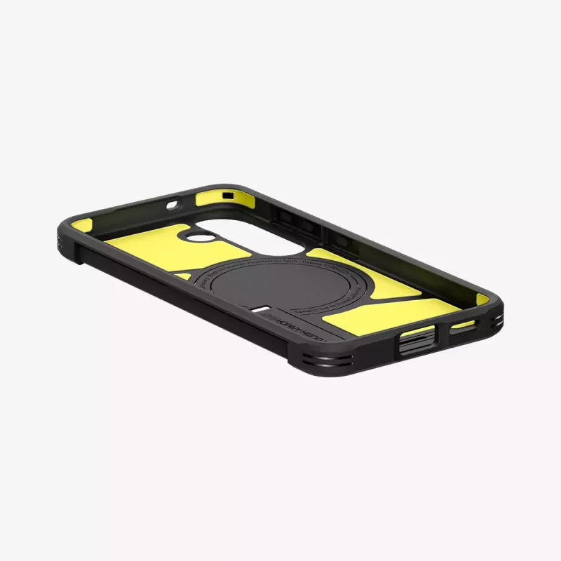 Spigen Galaxy S25 Hülle Tough Armor AI Schwarz Cover mit Tischständer