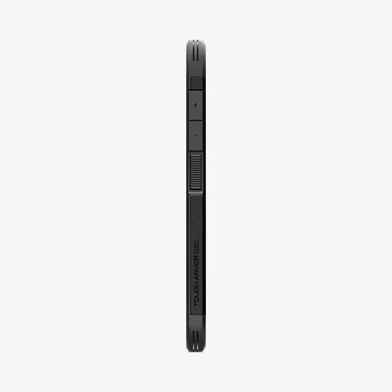 Spigen Galaxy S25 Hülle Tough Armor AI Schwarz Cover mit Tischständer