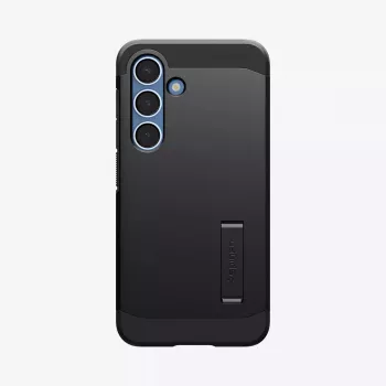 Spigen Galaxy S25 Hülle Tough Armor AI Schwarz Cover mit Tischständer