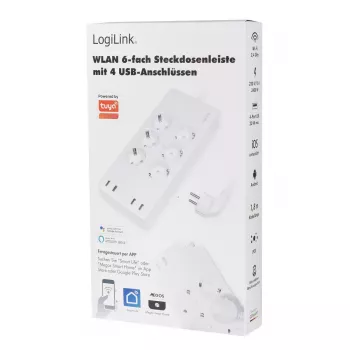 LogiLink Wi-Fi Smart Socket outlet 6-way CEE 7/3 4x USB
