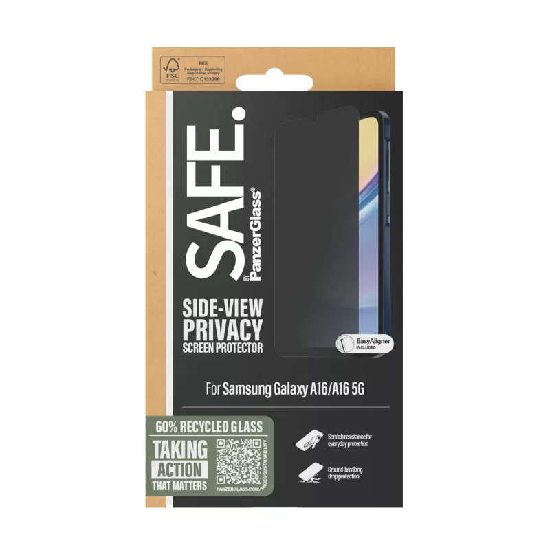PanzerGlass SAFE. by ® Blickschutz-Displayschutz Samsung Galaxy A16 | A16 5G | Ultra-Wide Fit